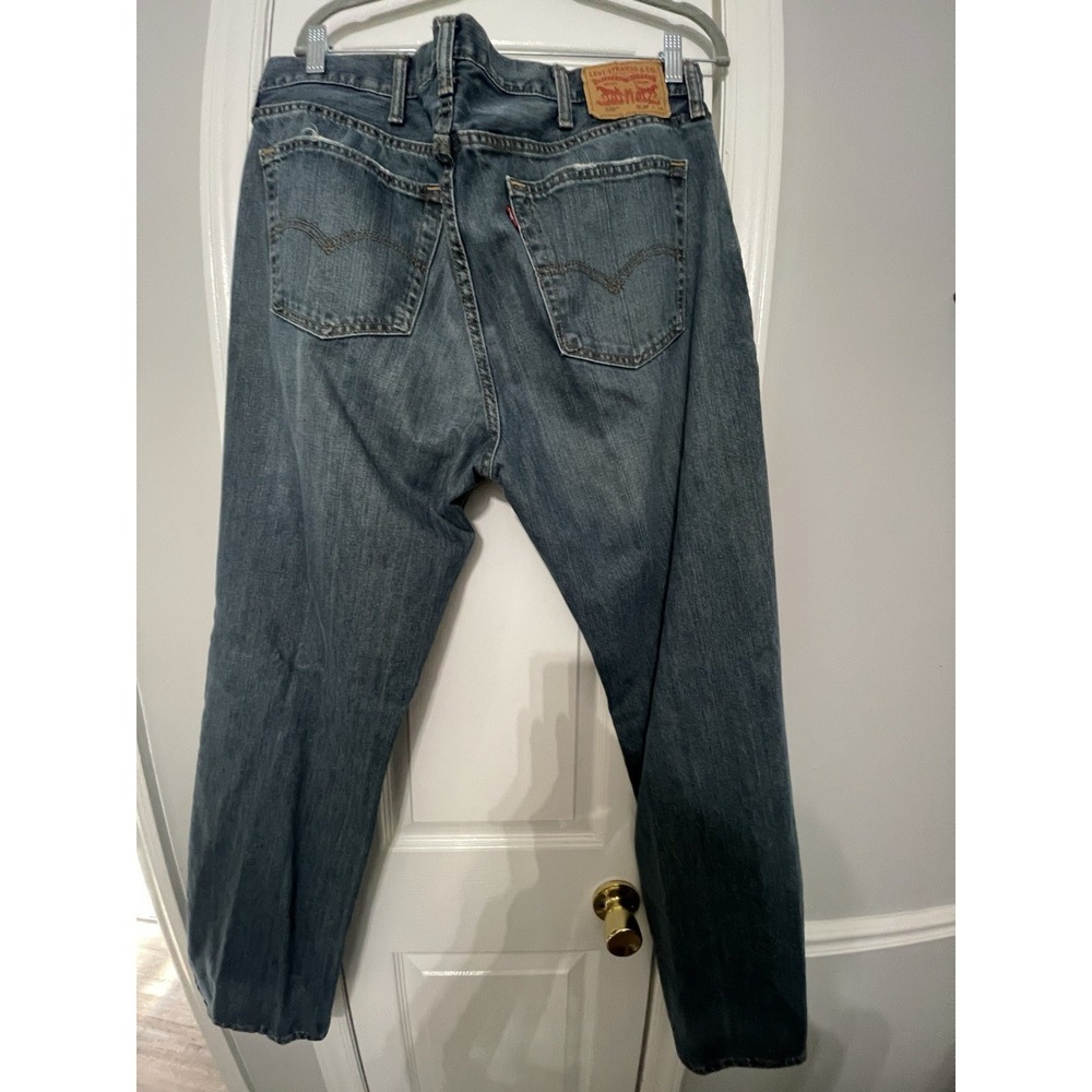 Levis Mens 559 Blue Denim Jeans Straight Relaxed Fit Mid Rise 38x34 - Picture 2 of 3